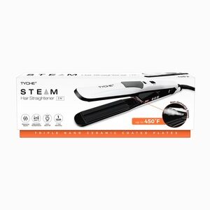 Tyche Pro Steam Hair Straightener features triple nano ceramic plates